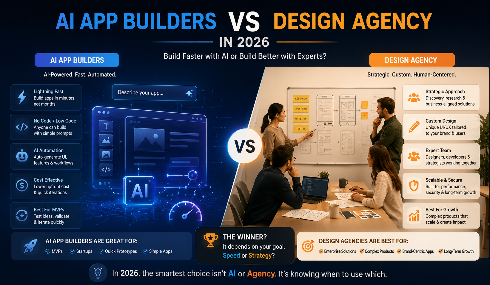 AI App Builders vs Design Agency in 2026